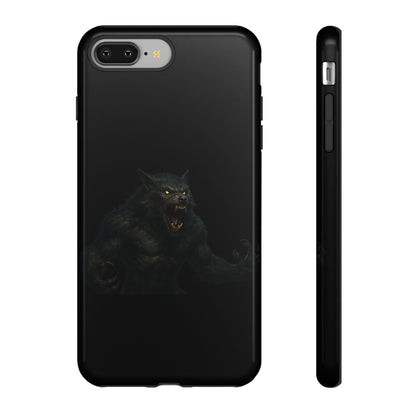Werewolf Phone Case, Tough Cases, Black Panther Design, Gift for Animal Lovers, Phone Accessories, Fierce Phone Protection