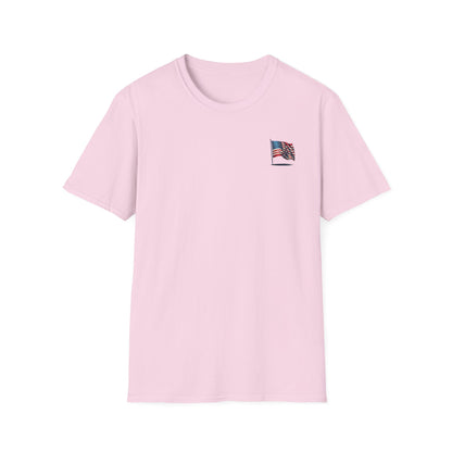 Patriotic Unisex Softstyle T-Shirt, American Flag Tee, USA Pride Shirt, Perfect for Independence Day, Casual Wear