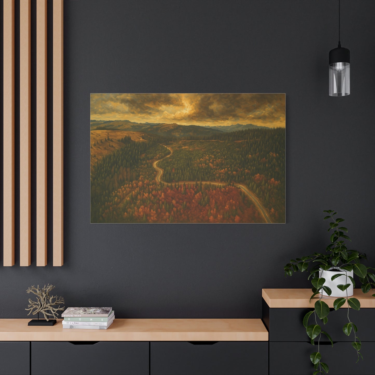 Stretched Canvas Art, Scenic Landscape Wall Decor, Nature Painting for Home, Rustic Room Accent, Gift for Nature Lovers