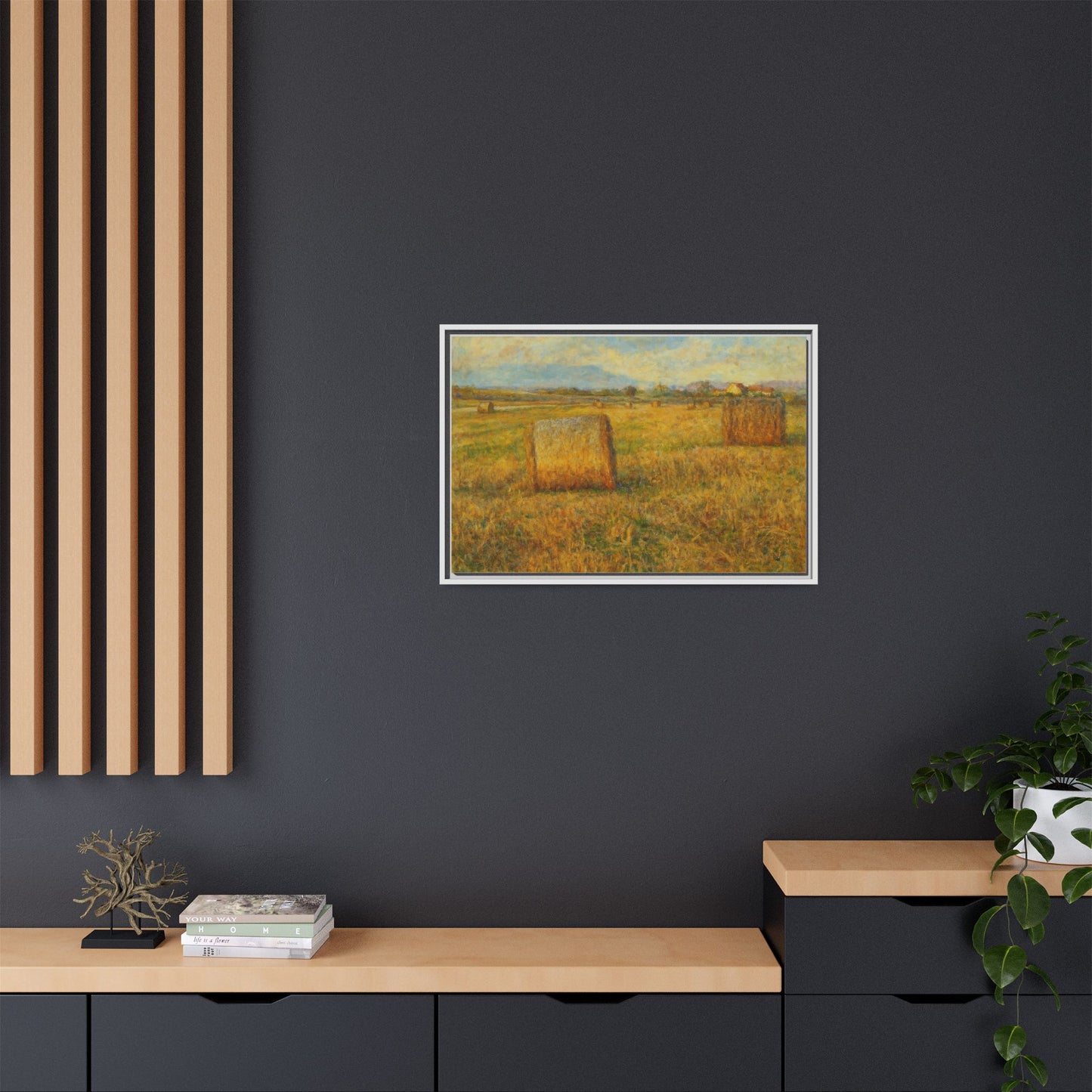 Framed Matte Canvas Wall Art - Rustic Farm Landscape, Country Decor, Home Gallery, Gift for Nature Lovers, Housewarming Decor