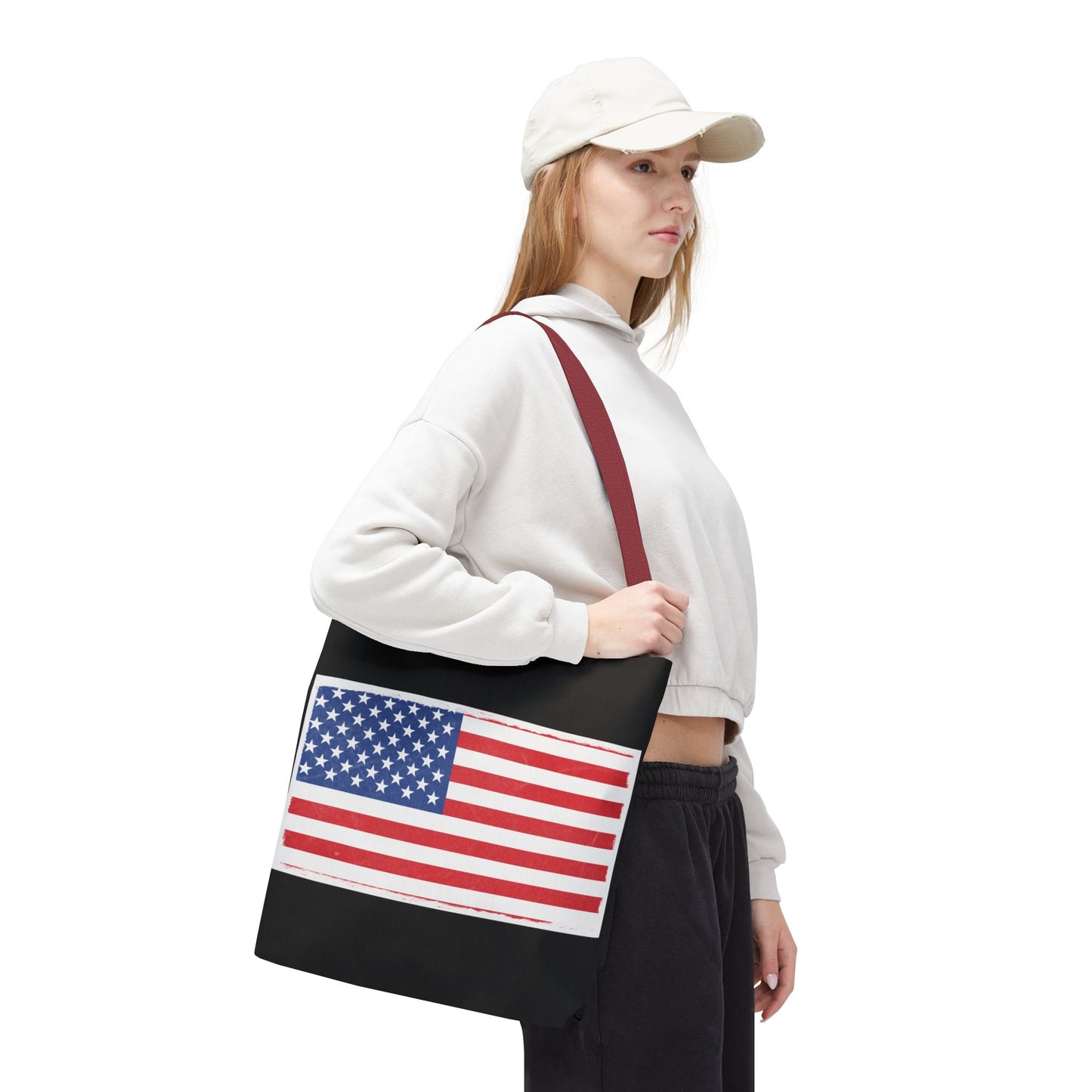 Patriotic Tote Bag, American Flag Carryall, Beach Bag, Reusable Shopping Tote, Independence Day Gift