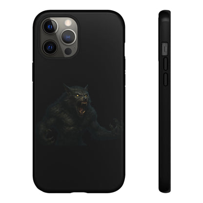 Werewolf Phone Case, Tough Cases, Black Panther Design, Gift for Animal Lovers, Phone Accessories, Fierce Phone Protection
