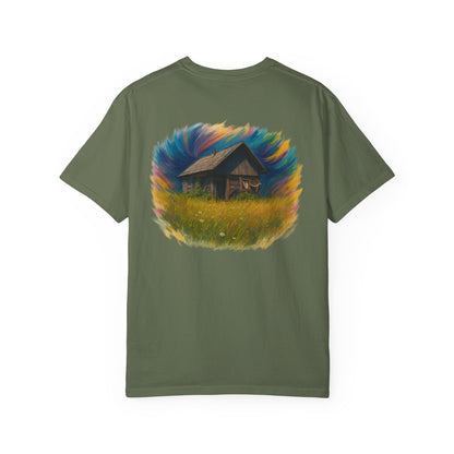 Rustic Landscape T-shirt | Relaxed Fit Tee, Casual Wear, Nature Lover Gift, Summer Outing Top, Eco-Friendly Apparel