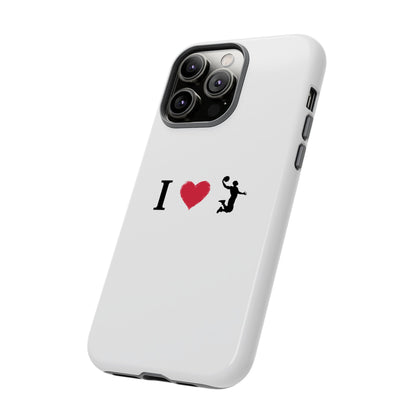 I Love Basketball Phone Case, Sporty Cell Cover, Basketball Gift for Players, Tough Cases, Love for Sports Accessories