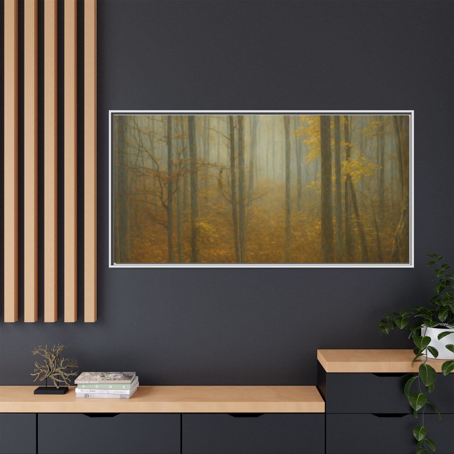 Framed Matte Canvas Art | Serenity in the Forest | Nature Wall Decor, Home Gallery, Cozy Living Room, Gift for Nature Lovers