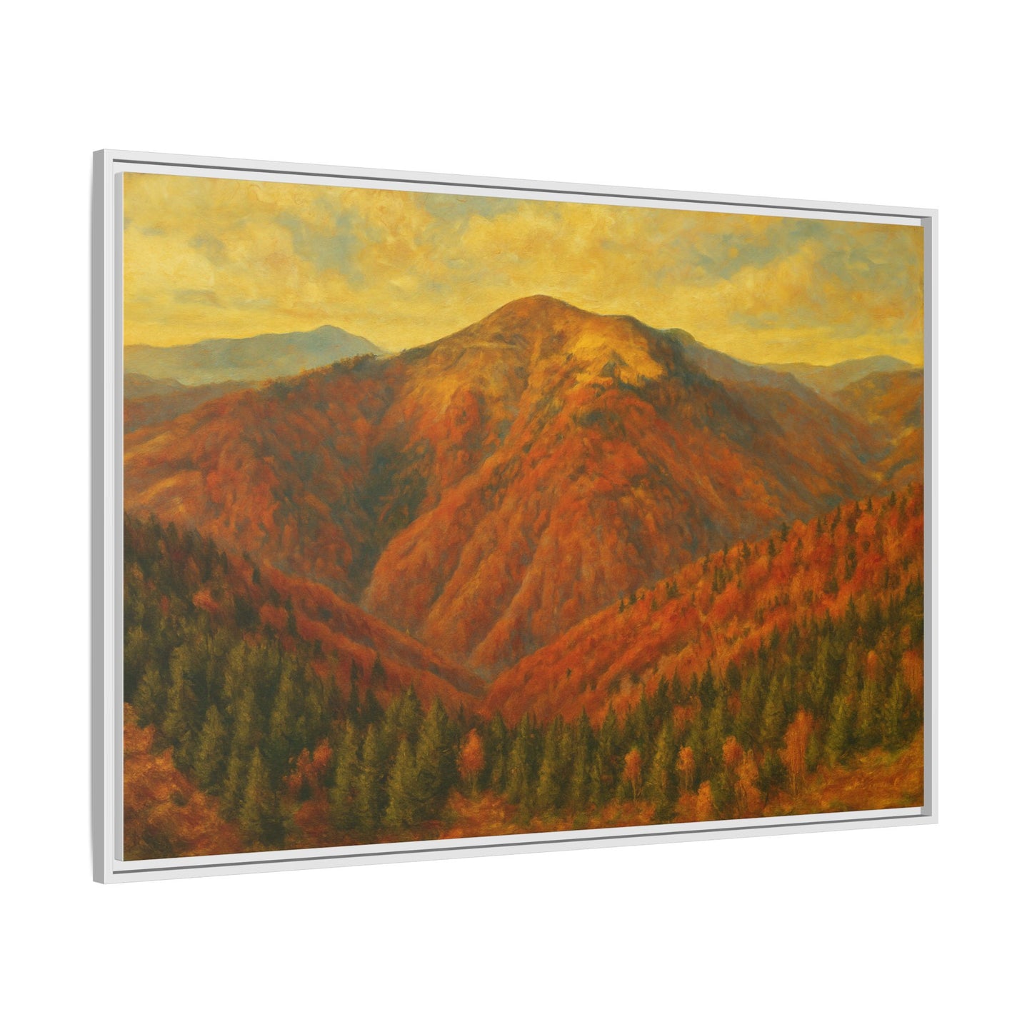 Autumn Landscape Wall Art, Cozy Home Decor, Nature Print, Framed Canvas, Fall Decorations, Gift Idea for Art Lovers