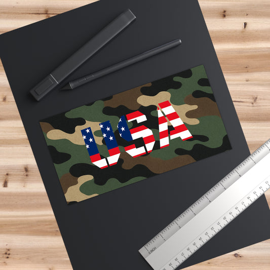 Patriotic USA Camo Bumper Stickers | Car Decor, Military Style, Outdoor Adventure, Independence Day, Gifts for Veterans - product image