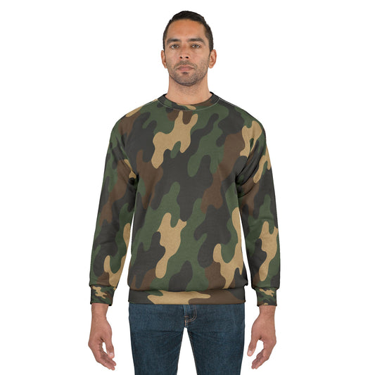 Stylish Camo Unisex Sweatshirt, Cozy Sweatshirt, Trendy Apparel for Outdoor Lovers, Perfect Gift for Adventurers, Versatile Casual Wear - product image