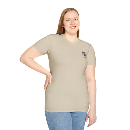 Patriotic Unisex Softstyle T-Shirt, American Flag Tee, USA Pride Shirt, Perfect for Independence Day, Casual Wear