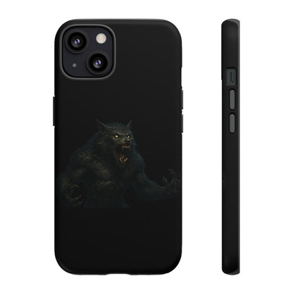 Werewolf Phone Case, Tough Cases, Black Panther Design, Gift for Animal Lovers, Phone Accessories, Fierce Phone Protection