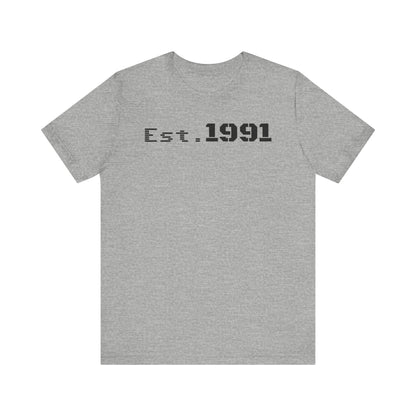 Established 1991 Unisex Jersey Tee | Vintage Anniversary Gift | Casual Wear, Birthday Shirt, Retro Style, Statement Tee, Gift for Him/Her