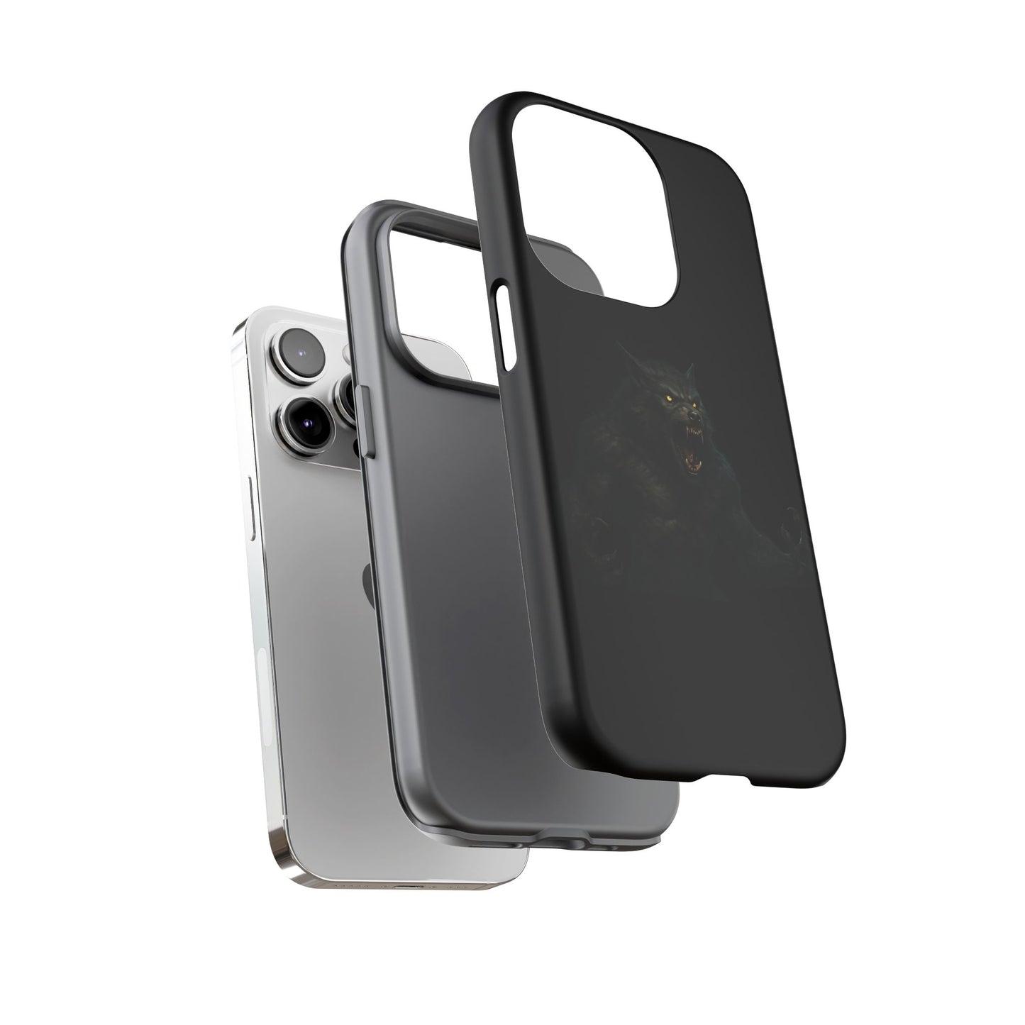Werewolf Phone Case, Tough Cases, Black Panther Design, Gift for Animal Lovers, Phone Accessories, Fierce Phone Protection