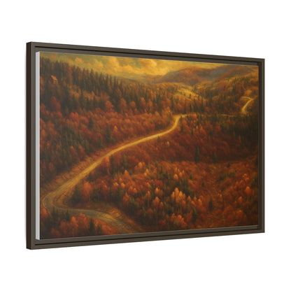 Autumn Landscape Framed Canvas Art, Cozy Home Decor, Warm Fall Vibes, Gift for Nature Lovers, Perfect for Thanksgiving