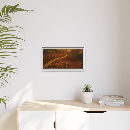 Autumn Landscape Framed Canvas Art, Cozy Home Decor, Warm Fall Vibes, Gift for Nature Lovers, Perfect for Thanksgiving