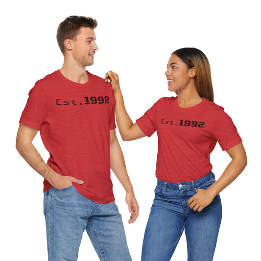 Est. 1992 Unisex Jersey Tee - Retro Birthday Gift, Casual Wear, Cool Vintage T-Shirt, Gift for Him, Gift for Her - product image
