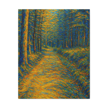 Van Gogh Style Forest Canvas Art | Nature Wall Decor, Home Office Accent, Gift for Nature Lovers, Gallery Wrapped, Living Room Wall Art