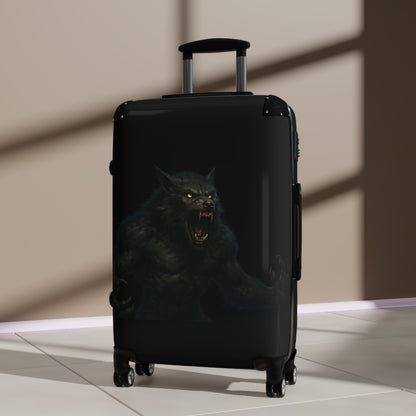 Fierce Werewolf Suitcase, Travel Luggage, Halloween Travel, Unique Carry-On, Adventure Gear, Gift for Travelers, Fantasy Travel