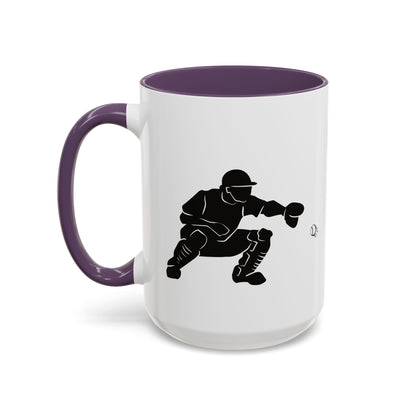 Baseball Catcher Coffee Mug, Sports Gift for Coaches, Black Accent Mug for Fans, Perfect for Birthdays & Celebrations, Unique Cup