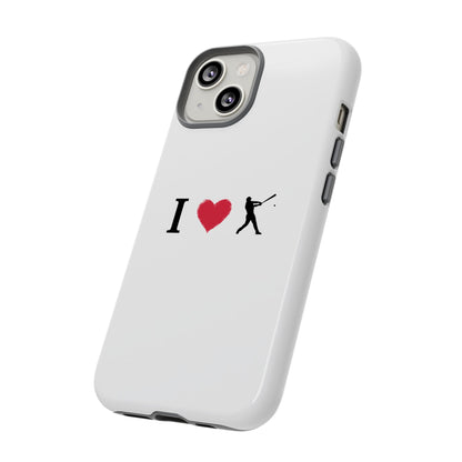 Baseball Love Phone Case, Tough Cases for Sports Lovers, i Heart Baseball Protection, Gift for Players, Cute Sports Case