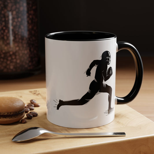 Football Player Themed Accent Coffee Mug, Sports Fan Gift, Unique Mug for Athletes, Coffee Lover, Game Day Essential - product image