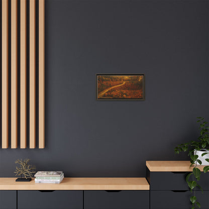 Autumn Landscape Framed Canvas Art, Cozy Home Decor, Warm Fall Vibes, Gift for Nature Lovers, Perfect for Thanksgiving