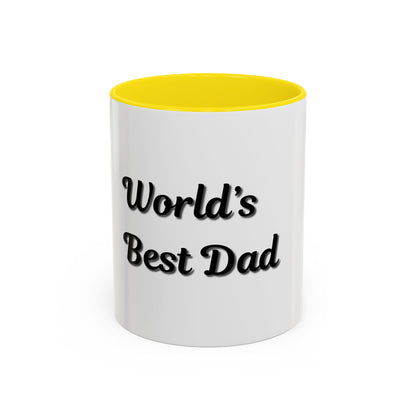 World's Best Dad Accent Coffee Mug - Perfect Gift for Father's Day