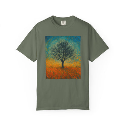 Nature-Themed Unisex Garment-Dyed T-Shirt - Tree Design, Bohemian Tee, Nature Lover Gift, Eco-Friendly Fashion, Casual Wear