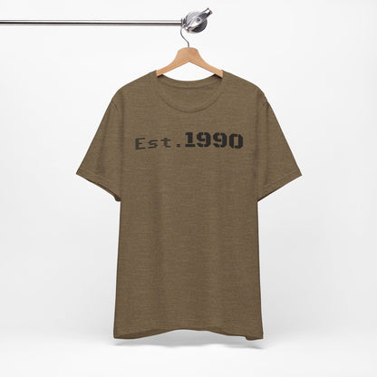 Unisex Est. 1990 Nostalgic Jersey Tee - Perfect Gift, Vintage Style, Retro Fashion, Birthday Celebration, Casual Wear