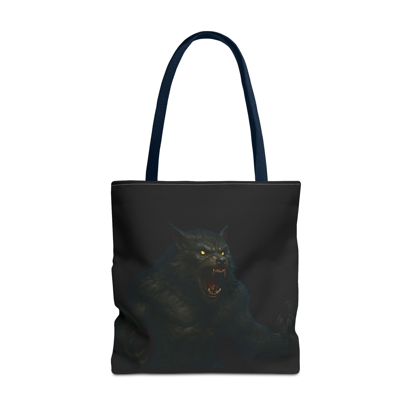 Fierce Werewolf Tote Bag, Halloween Accessories, Dark Art Tote, Animal Lover Gift, Geeky Shopping Bag