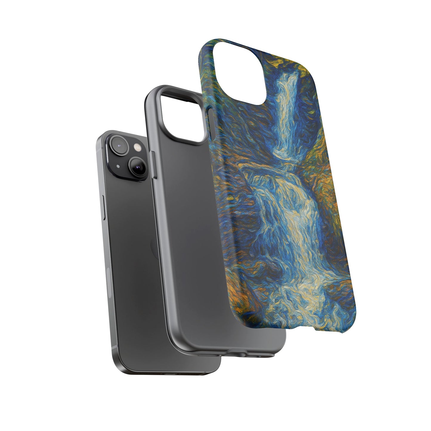 Artistic Phone Case - Waterfall Design, Unique Gift, Phone Accessory, Nature Lover, Original Artwork