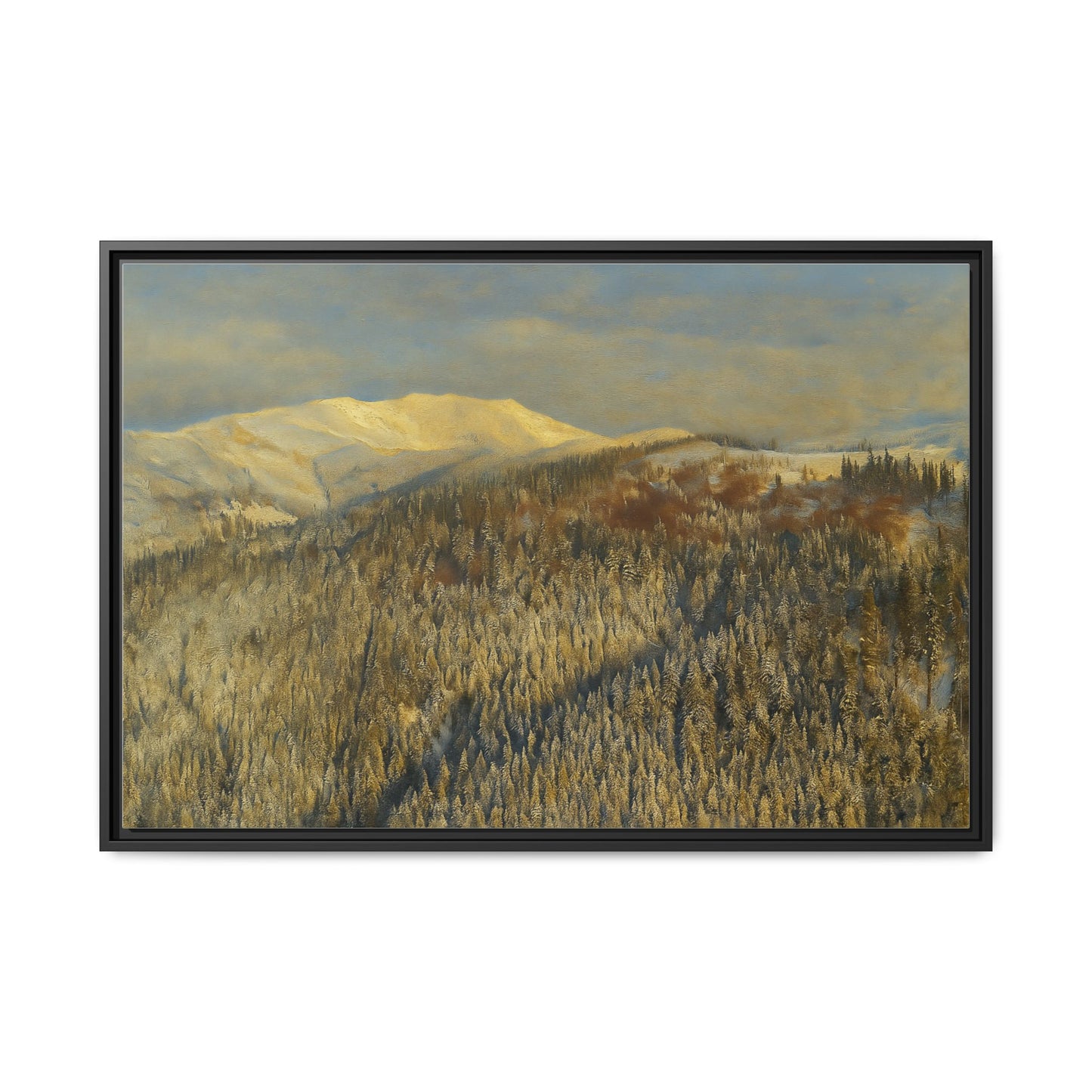 Framed Mountain Canvas Art, Perfect for Home Decor, Nature Wall Art, Gift for Nature Lovers, Cozy Atmosphere