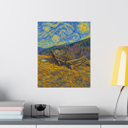 Matte Vertical Posters of Starry Night - Art Print for Home Decor, Wall Art, Gift for Art Lovers, Bacground for Celebrations