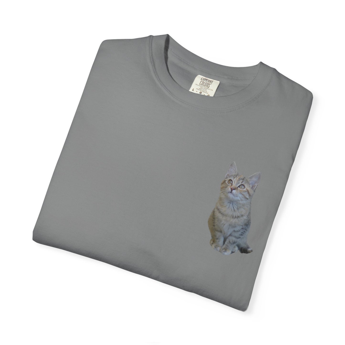 Whimsical Cat Pocket T-Shirt for Cat Lovers