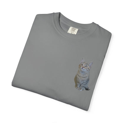 Whimsical Cat Pocket T-Shirt for Cat Lovers