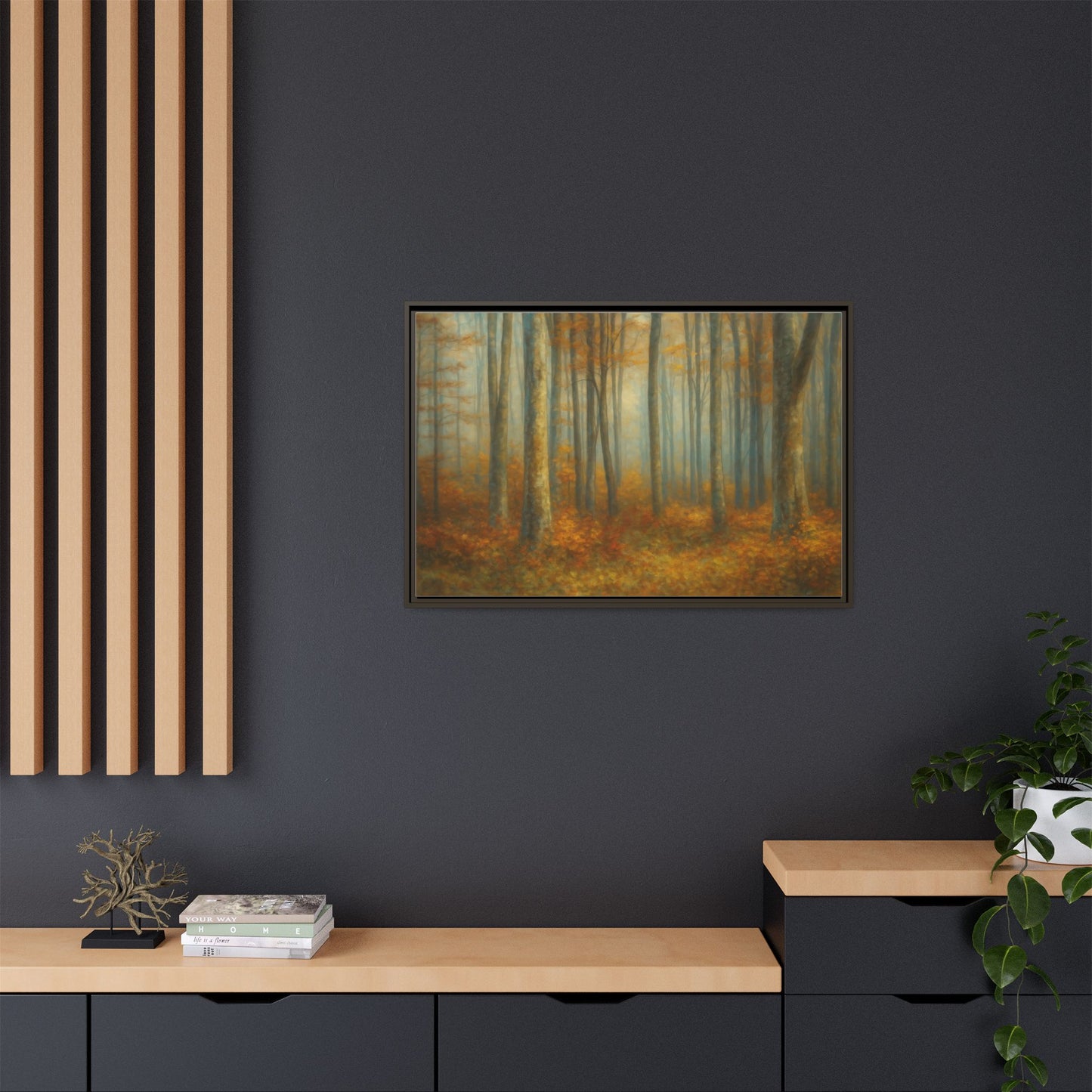 Autumn Forest Canvas Art, Framed Wall Decor, Rustic Home Decor, Nature Artwork, Gift for Nature Lovers