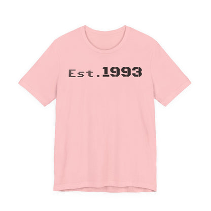 Est. 1993 Unisex Short Sleeve Tee - Perfect for Birthdays, Nostalgia, Casual Wear, Gifts, and Celebrations