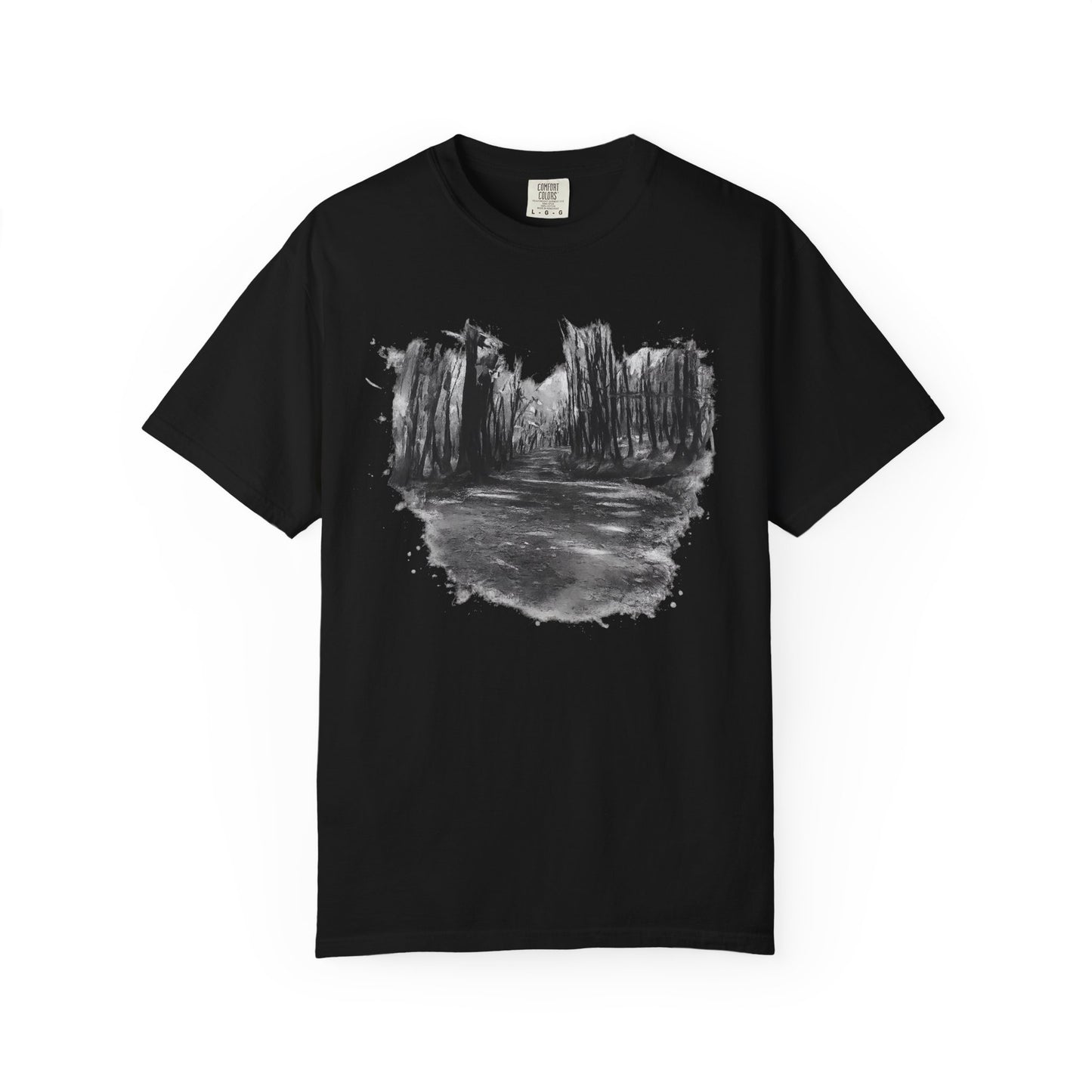 Artistic Forest Scene T-shirt | Nature Lover Gift, Outdoor Adventure Tee, Eco-Friendly Fashion, Vintage Inspired Clothing, Unisex Gift