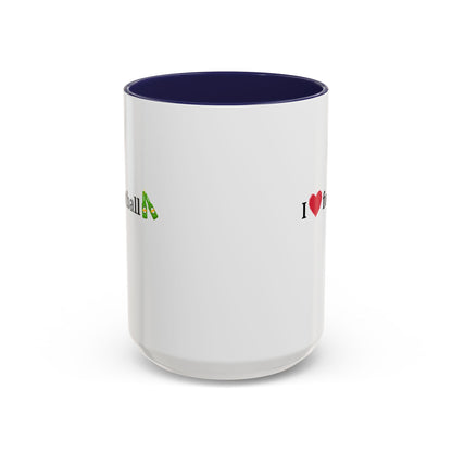 I Love Football Accent Coffee Mug, Perfect Gift for Sports Lovers, Football Enthusiasts, Unique Mug for Game Days, Home or Office Decor
