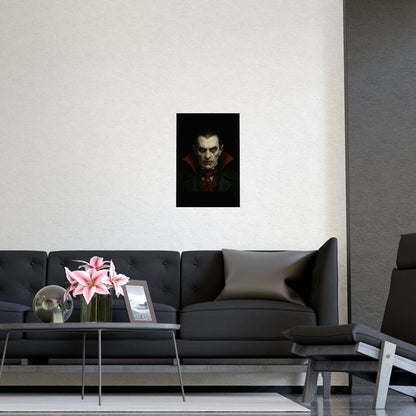 Gothic Vampire Art Poster, Spooky Wall Decor, Horror Room Accent, Perfect for Halloween, Gothic Decor, Home Office Artwork