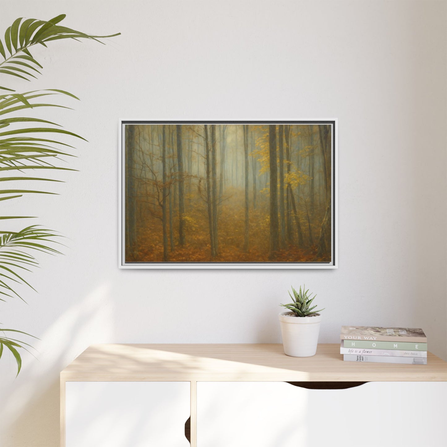 Framed Matte Canvas Art | Serenity in the Forest | Nature Wall Decor, Home Gallery, Cozy Living Room, Gift for Nature Lovers