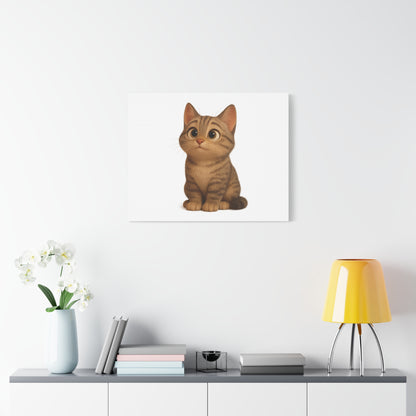 Adorable Cat Canvas Art, Cute Cat Wall Decor, Pet Lover Gift, Nursery Wall Art, Animal Print, Modern Home Decor