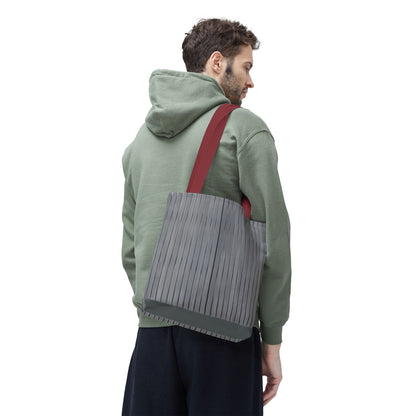 Stylish Gray Striped Tote Bag for Everyday Use