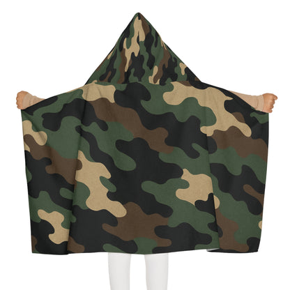 Youth Hooded Towel in Camouflage | Fun Bath Time, Beach Days, Pool Parties, Gifts for Kids, Summer Essentials, Spa Days