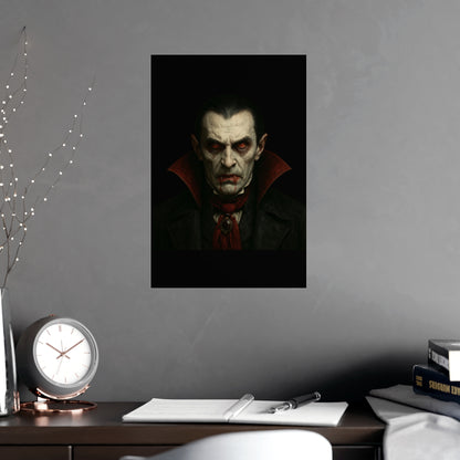 Gothic Vampire Art Poster, Spooky Wall Decor, Horror Room Accent, Perfect for Halloween, Gothic Decor, Home Office Artwork