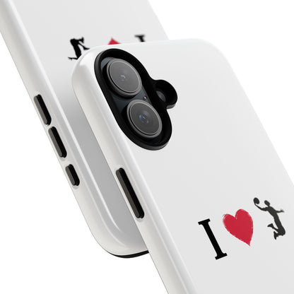 I Love Basketball Phone Case, Sporty Cell Cover, Basketball Gift for Players, Tough Cases, Love for Sports Accessories