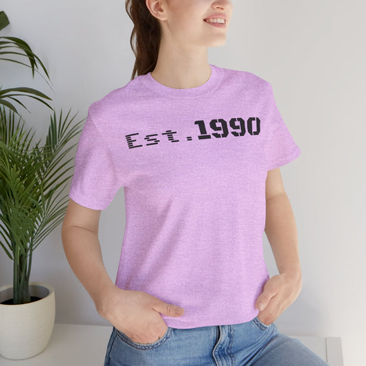 Unisex Est. 1990 Nostalgic Jersey Tee - Perfect Gift, Vintage Style, Retro Fashion, Birthday Celebration, Casual Wear - product image