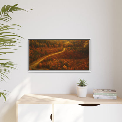 Autumn Landscape Framed Canvas Art, Cozy Home Decor, Warm Fall Vibes, Gift for Nature Lovers, Perfect for Thanksgiving
