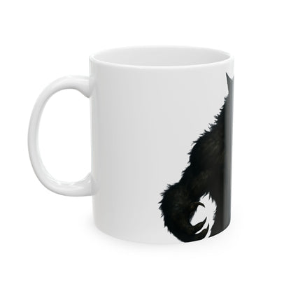 Werewolf Graphic Ceramic Mug, Unique Gift for Animal Lovers, Halloween Decor, Coffee Cup, 11oz 15oz Sizes Available