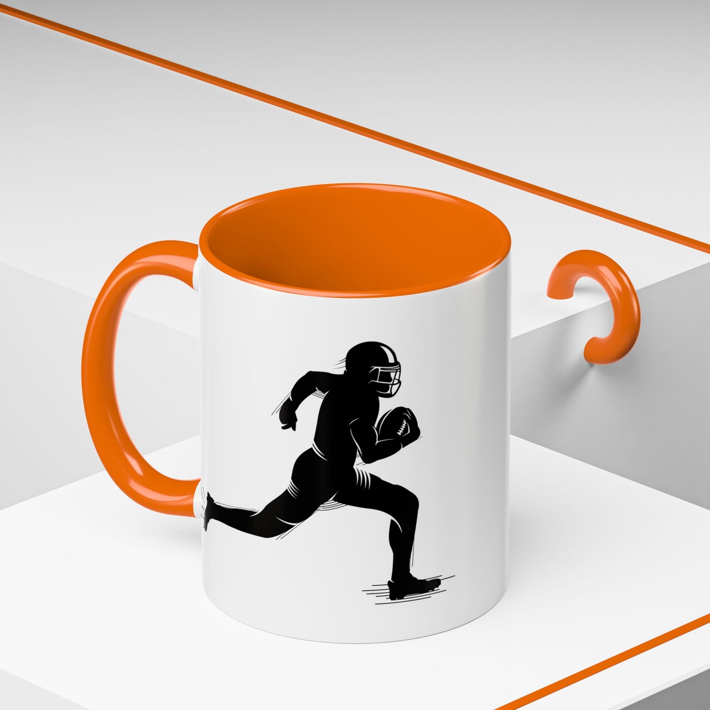 Football Player Themed Accent Coffee Mug, Sports Fan Gift, Unique Mug for Athletes, Coffee Lover, Game Day Essential
