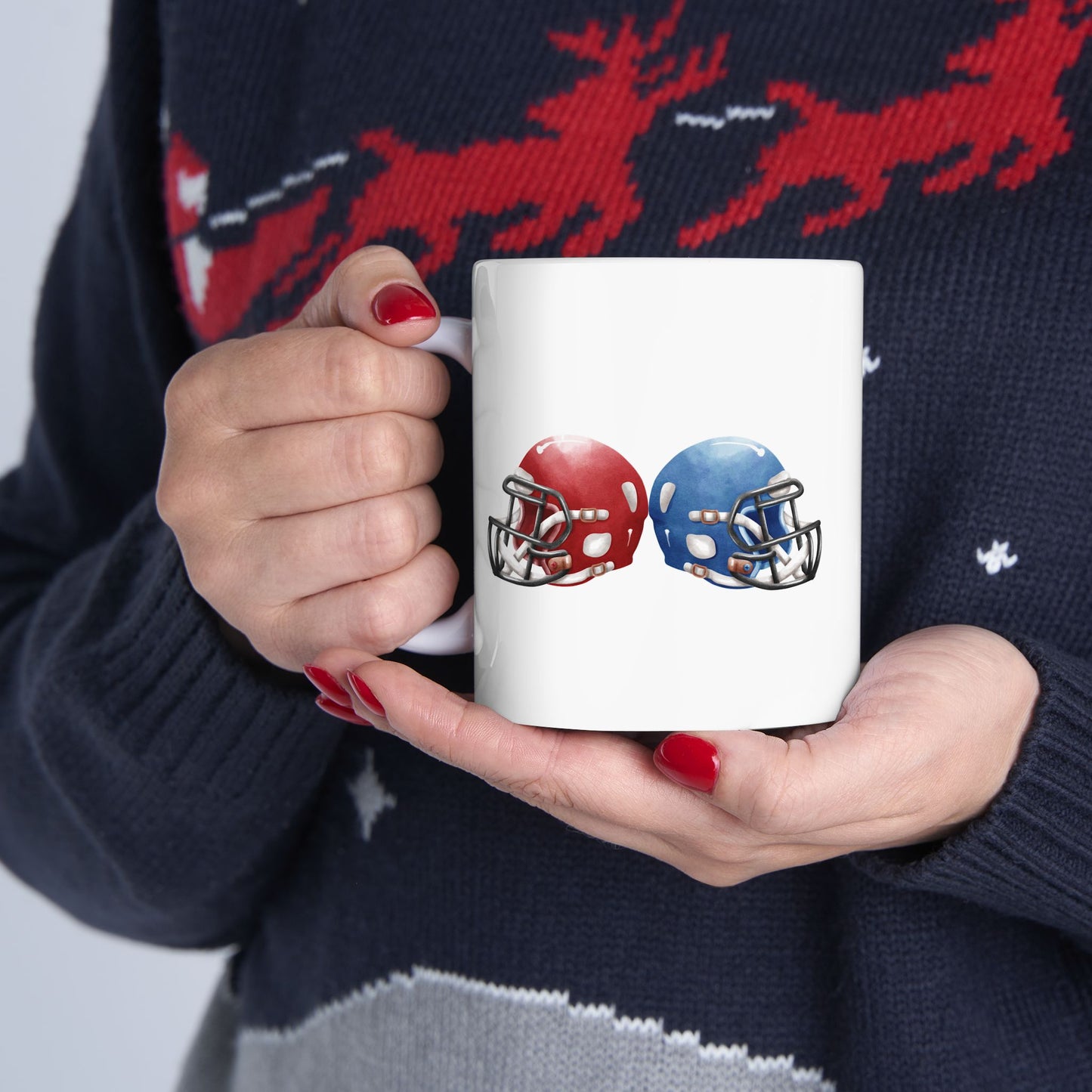 Football Fan Ceramic Mug | 11oz, 15oz | Perfect for Game Day, Sports Enthusiasts, Gifts, Tailgating, Team Celebration